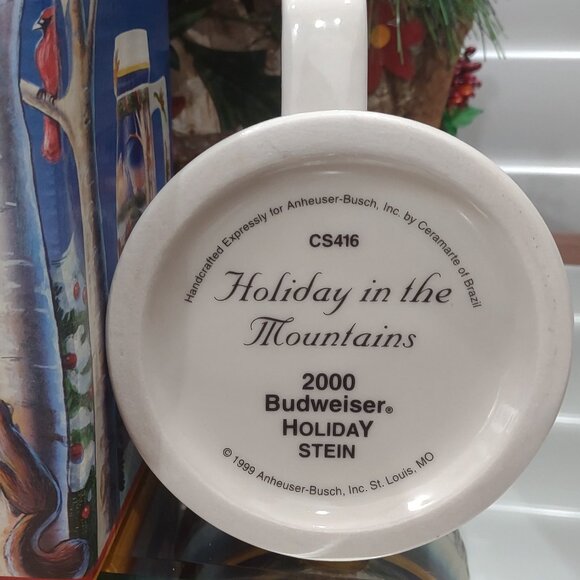 Amazon.com | Budweiser 2000 Holiday Stein.: Beer Mugs: Beer  Vintage Budweiser 2000 Holiday Stein - Holiday in the Mountains